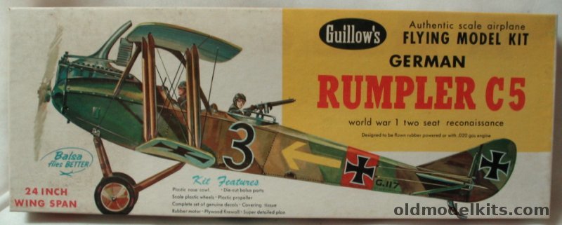 Guillows Rumpler C5 - 24 inch Wingspan RC/Gas/Rubber Kit, 206 plastic model kit